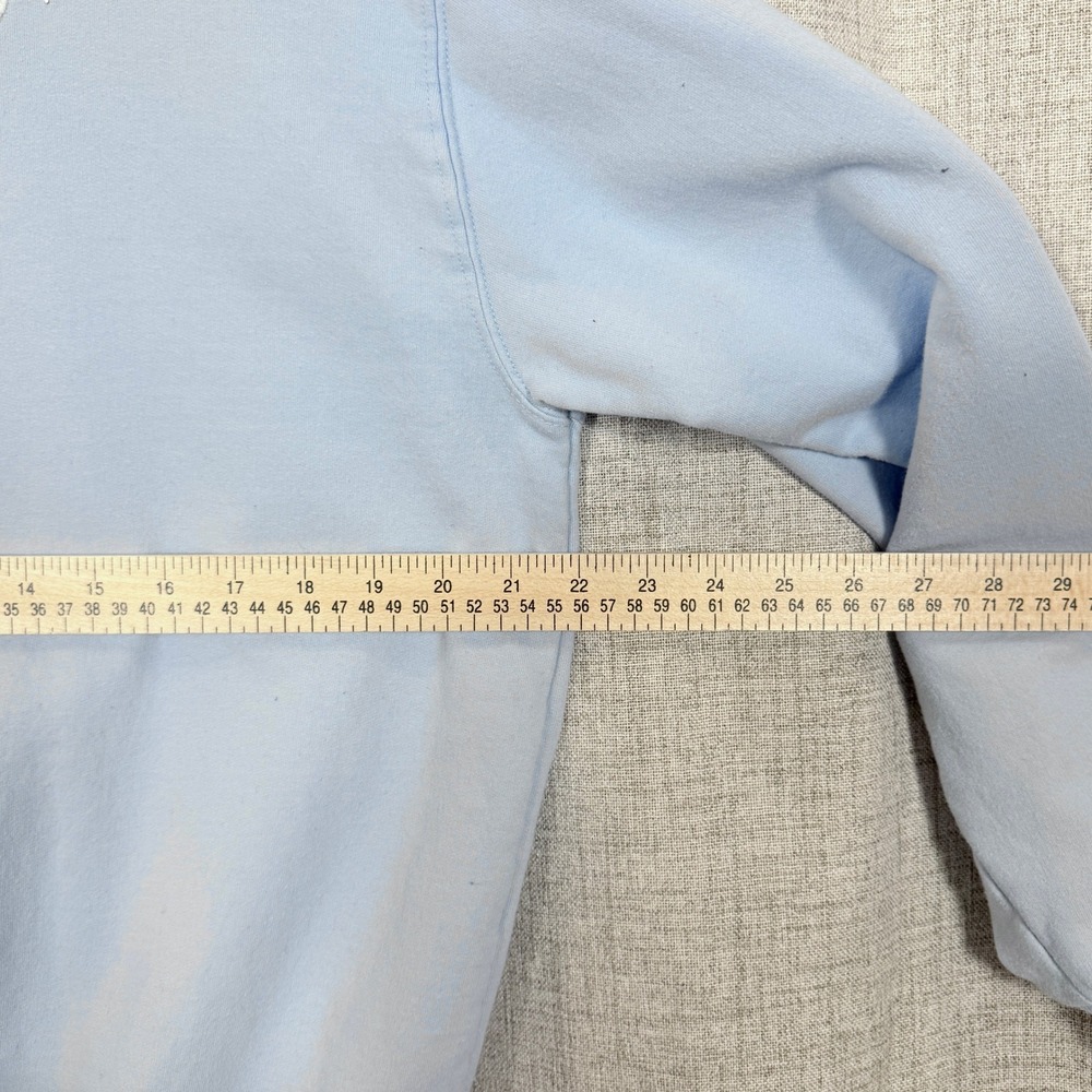 Morning Sun Snowman Sweatshirt Sz L Light Blue Snowman Christmas Winter Holiday - Picture 5 of 7